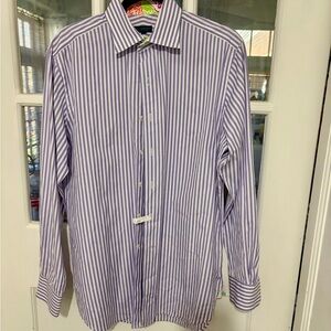 Lilly Pulitzer Men's Lavender Striped Dress Shirt